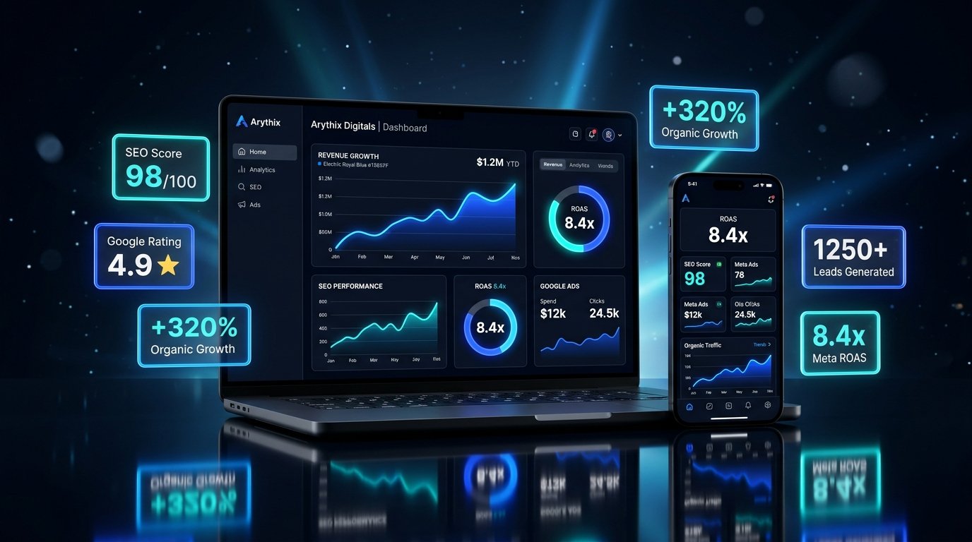 ARYTHIX DIGITALS 3D Growth Dashboard Platform